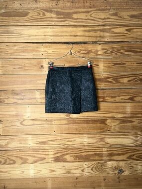 J. Crew Black Textured Mini Skirt